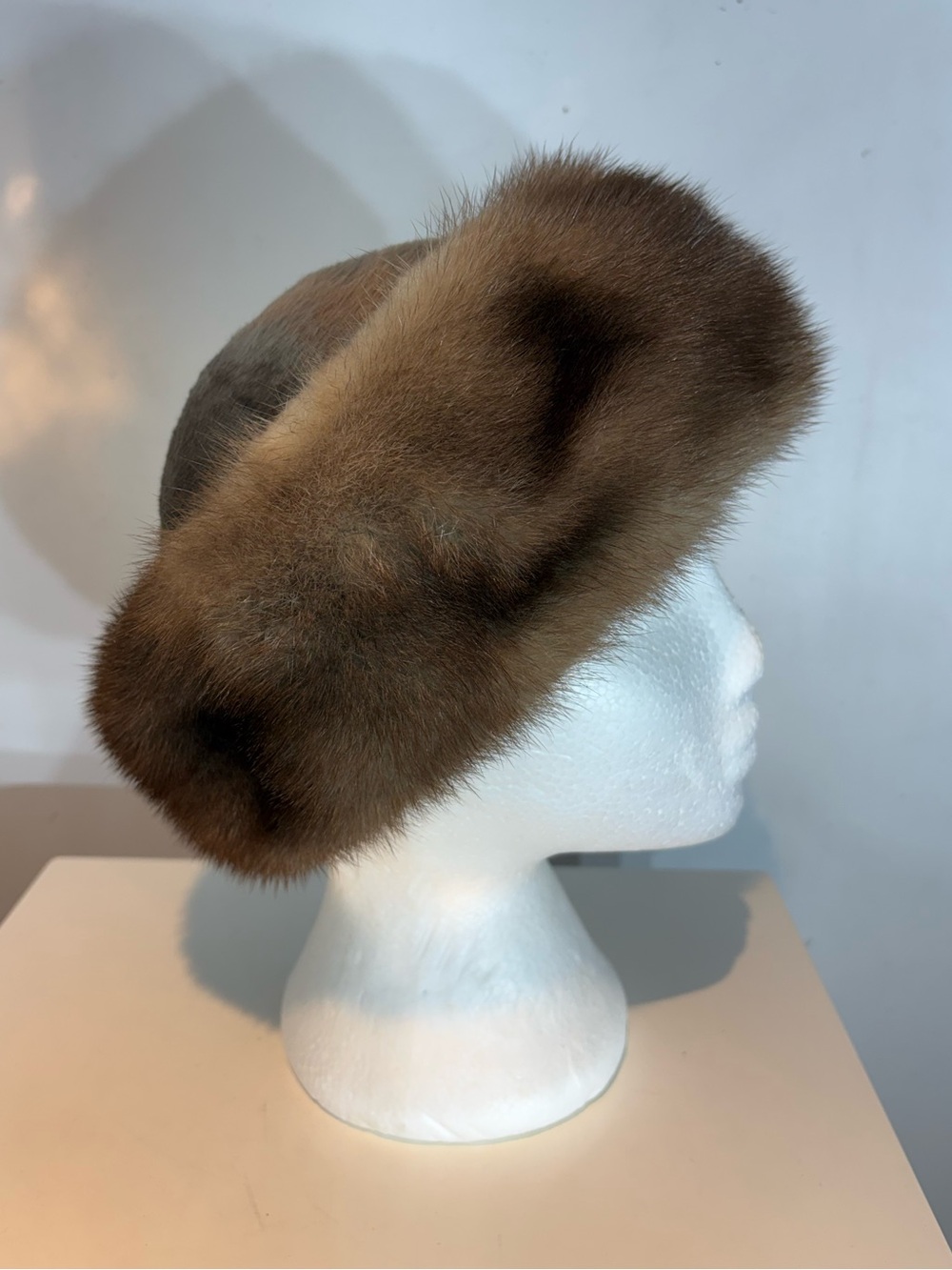 Vintage Brown Genuine Fur Trim Hat Made in Northern Ireland